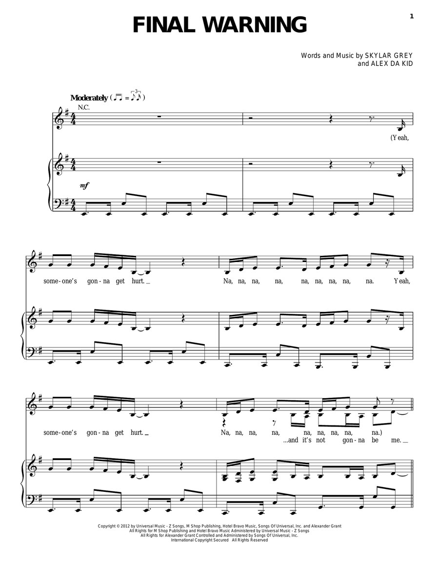Final Warning Acoustic Guitar scores gallery preview page 1