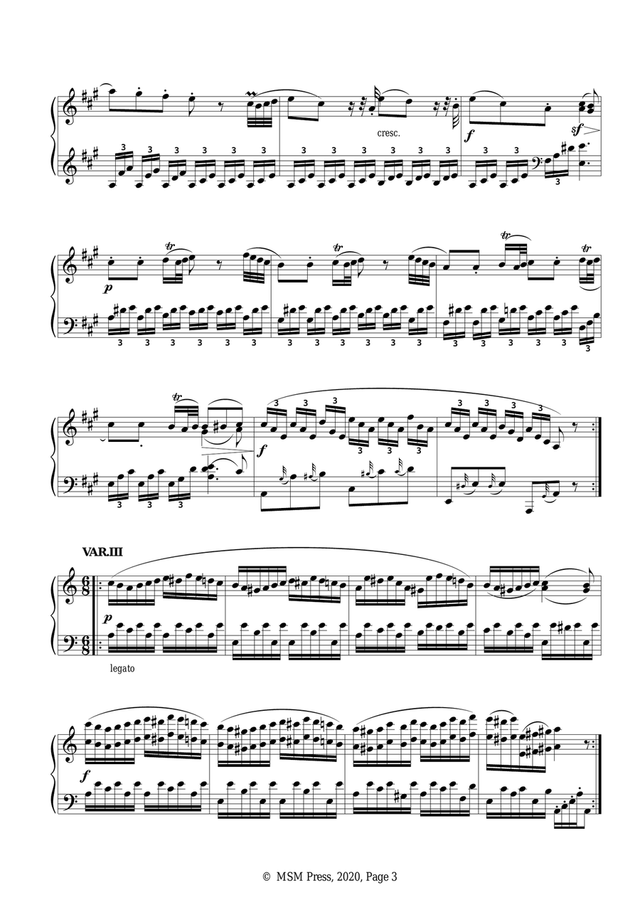 Mozart-Piano Sonata No.11 in A Major,K.331 Piano Solo scores gallery preview page 5