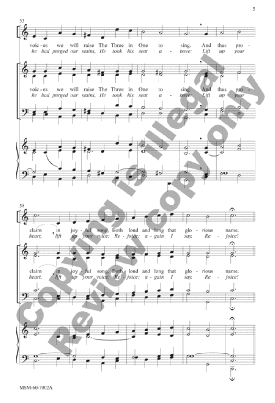Christ Is Our Cornerstone Rejoice, the Lord Is King 4-Part scores gallery preview page 5