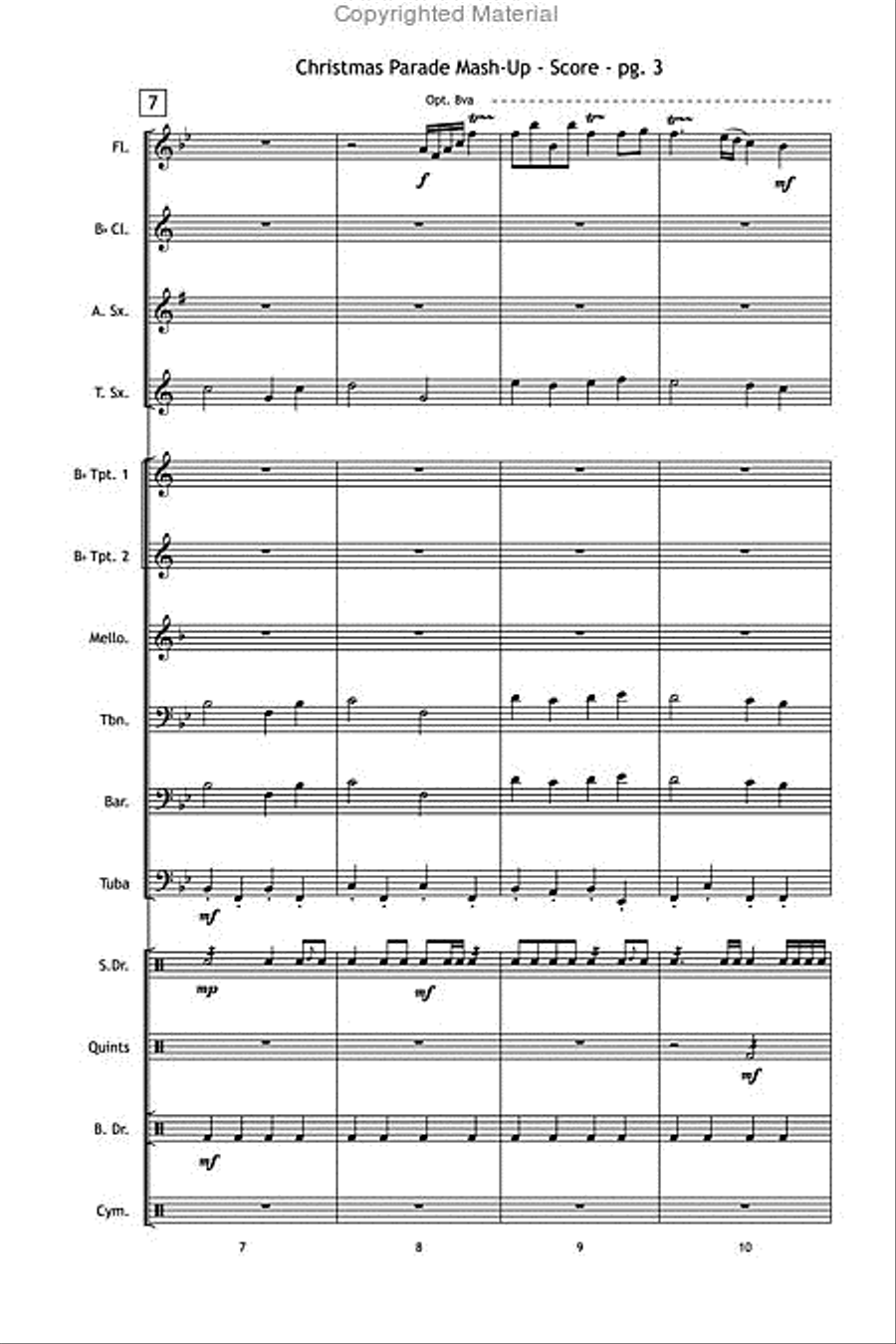 Christmas Parade Mash-Up Marching Band scores gallery preview page 4