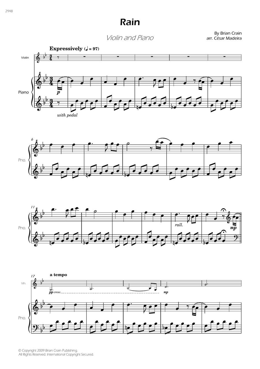 Rain Violin Solo scores gallery preview page 3