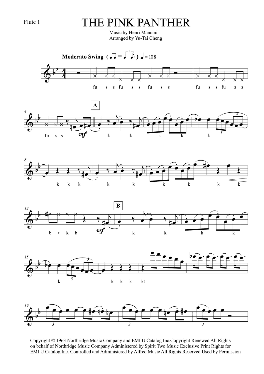 The Pink Panther Flute Trio scores gallery preview page 1