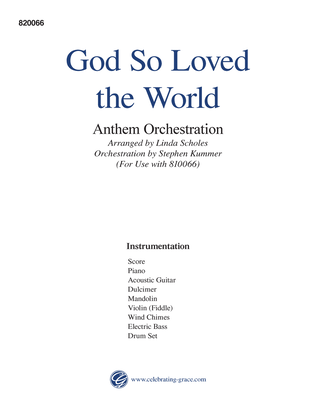 Book cover for God So Loved the World Orchestration