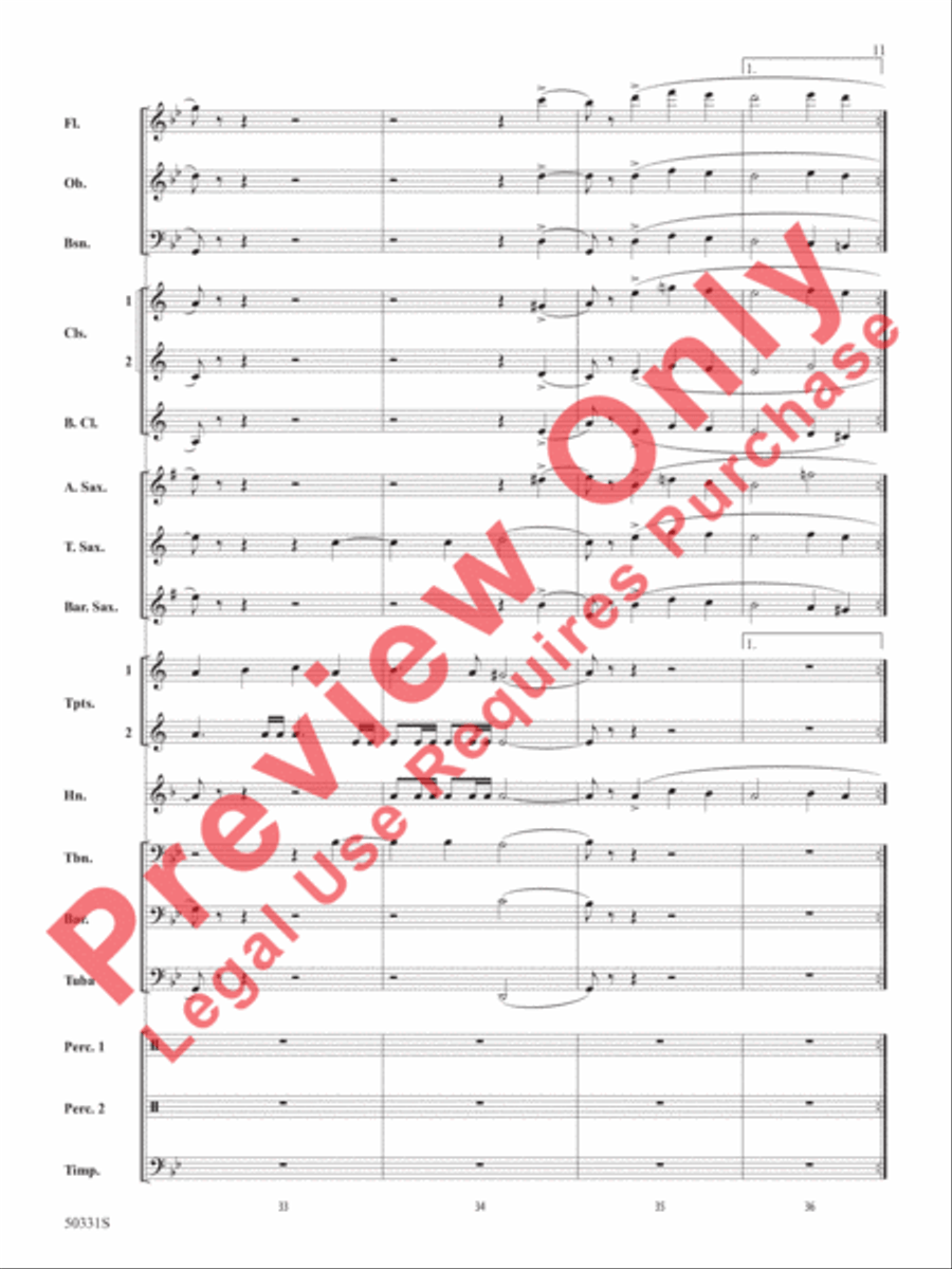 March to Nowhere Concert Band scores gallery preview page 12