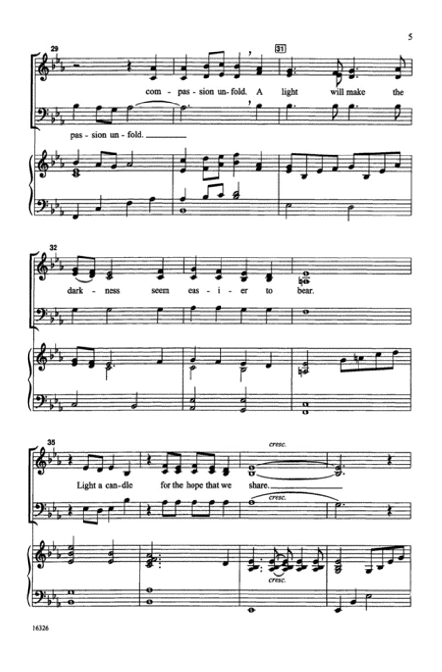 Light a Candle Choir scores gallery preview page 4