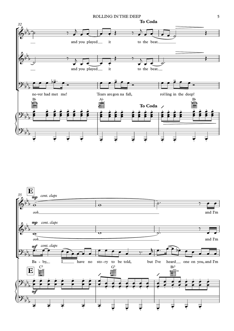 Rolling In The Deep 3-Part scores gallery preview page 5