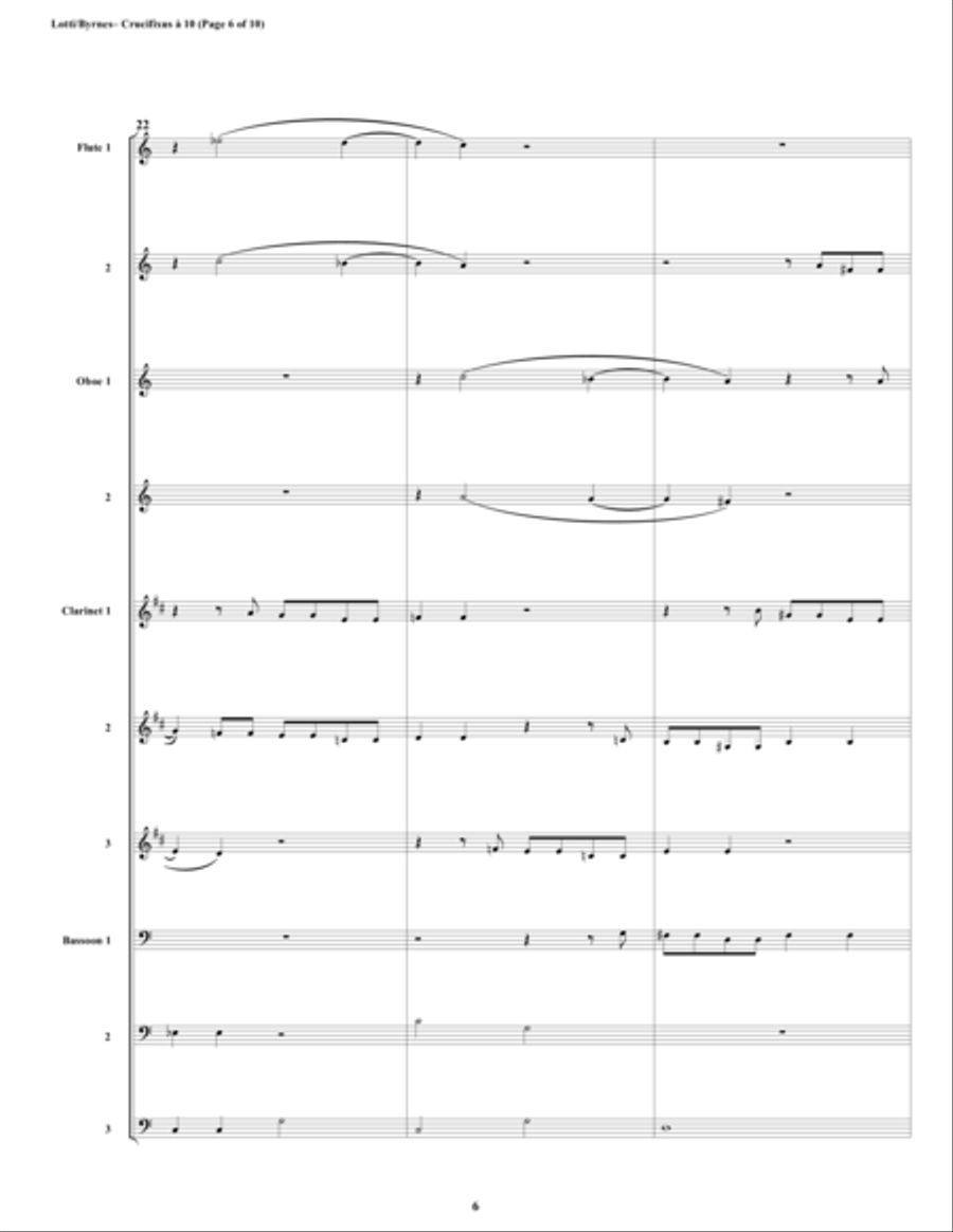 Crucifixus a 10 by Antonio Lotti (Woodwind Choir) Woodwind Ensemble scores gallery preview page 6