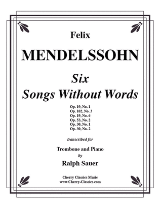 Book cover for Six Songs Without Words for Trombone & Piano