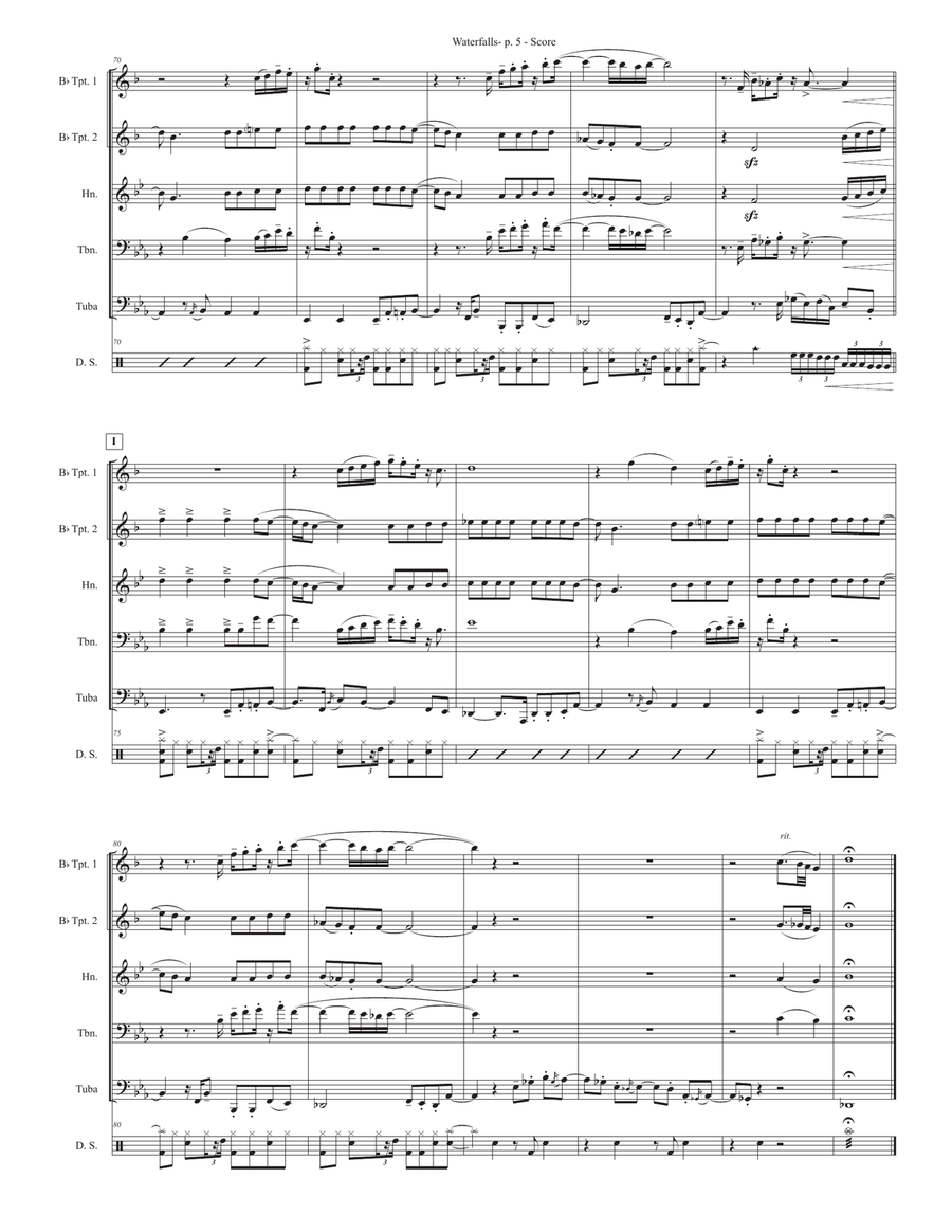 Waterfalls Waterfalls Brass Ensemble scores gallery preview page 5