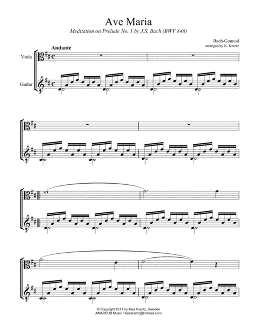 Ave Maria for viola and guitar image number null