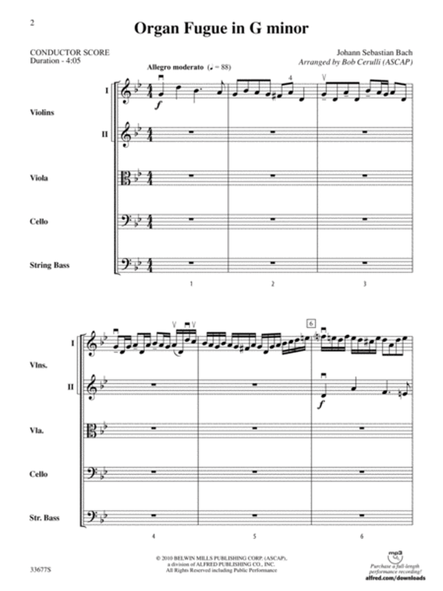 Organ Fugue in G Minor: Score
