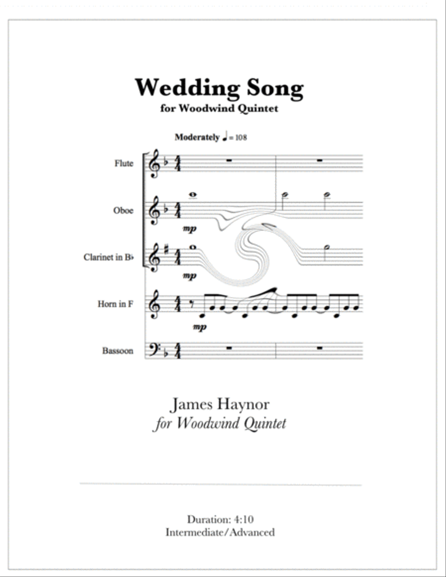 Wedding Song (There Is Love) Woodwind Quintet scores gallery preview page 1