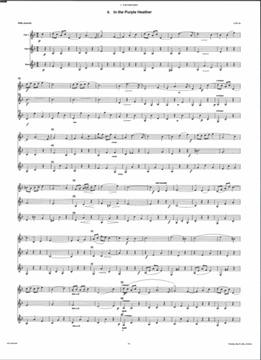 Morland and Torland (1916) by Ernest Markham Lee for Clarinet Trio (2 Bb & Bass) Clarinet Trio scores gallery preview page 5