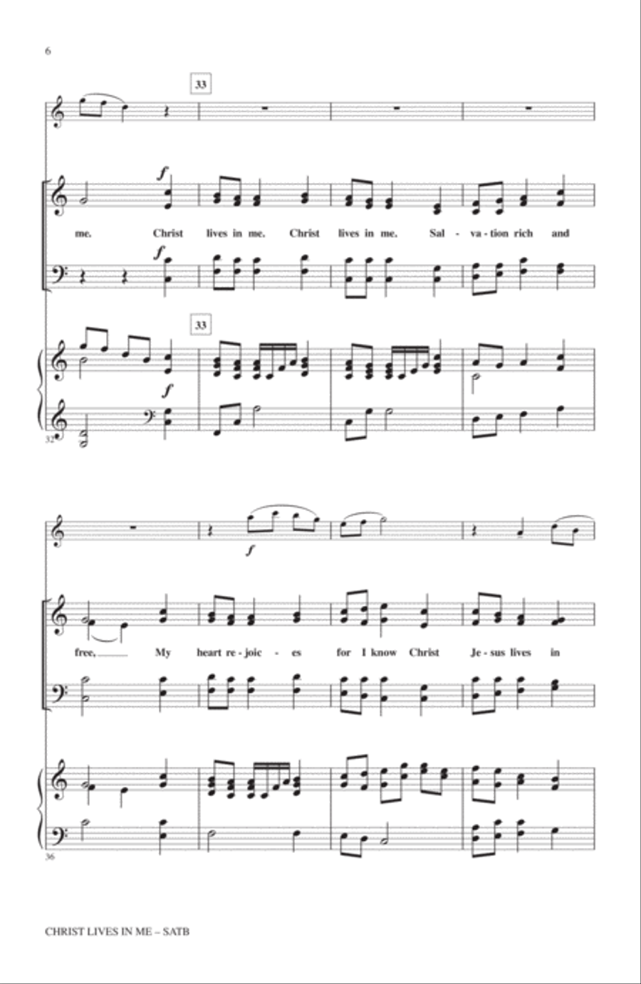 Christ Lives In Me 4-Part scores gallery preview page 5