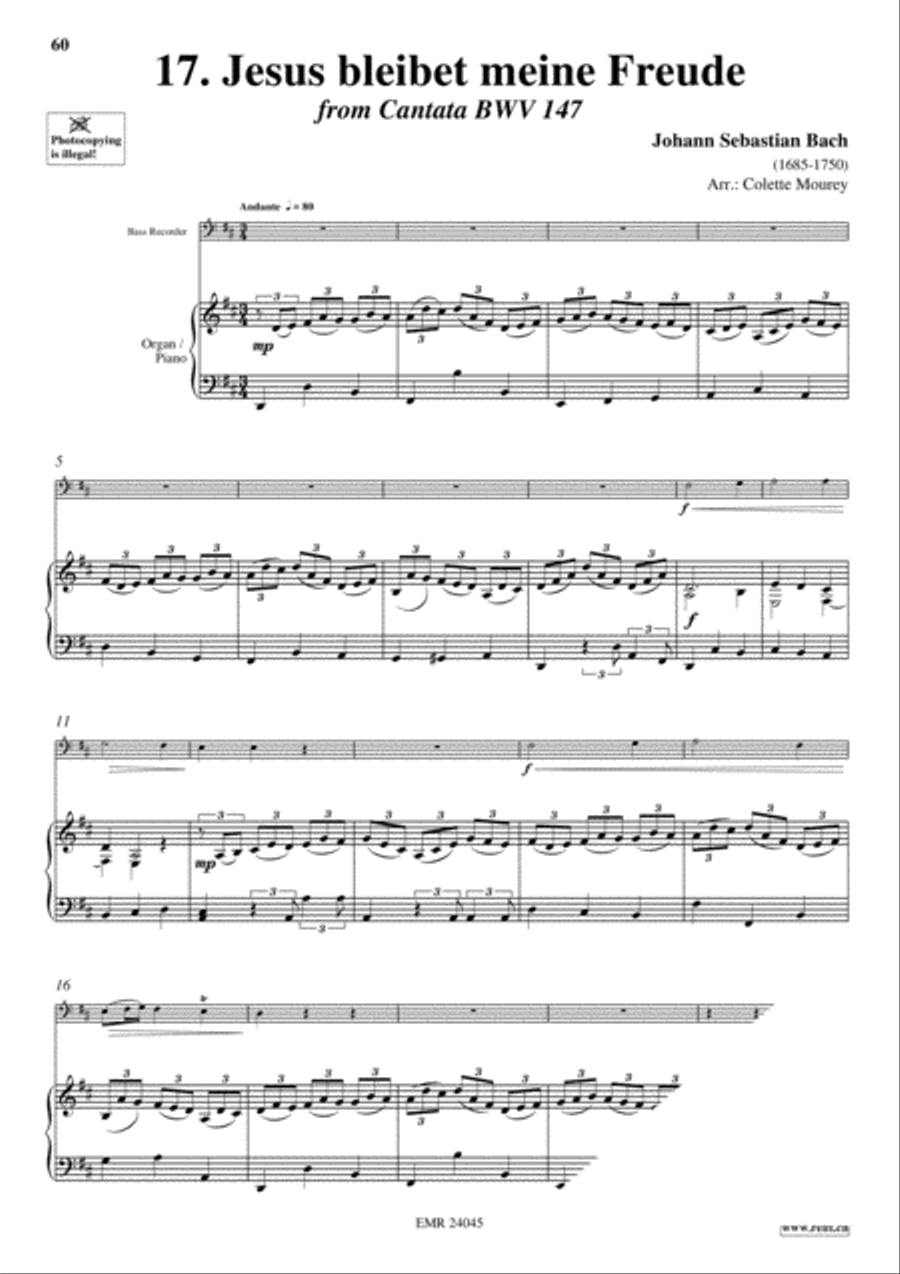 40 Greatest Baroque Hits Volume 1 Bass Recorder scores gallery preview page 19