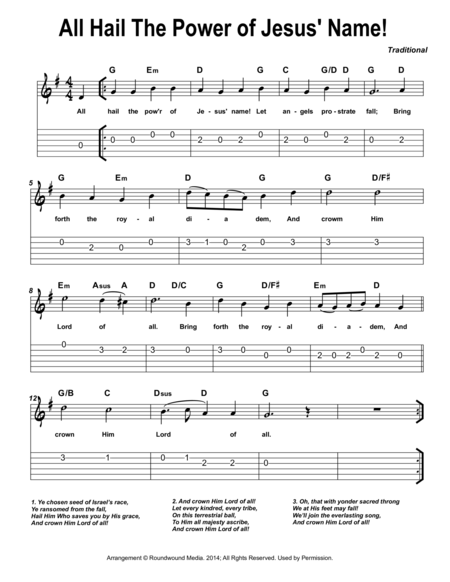 24 Classic Hymns For Beginner Guitar  (w/TAB)