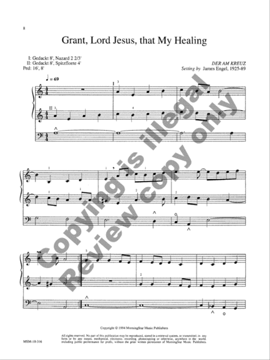 Nine Easy Chorale Preludes for Lent Organ scores gallery preview page 7