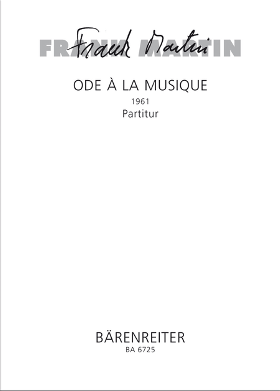 Ode a la Musique fur Bariton, vierstimmigen gemischten Chor, Trompete, zwei Horner, drei Posaunen, Klavier und Kontra Mixed Choir scores gallery preview page 1
