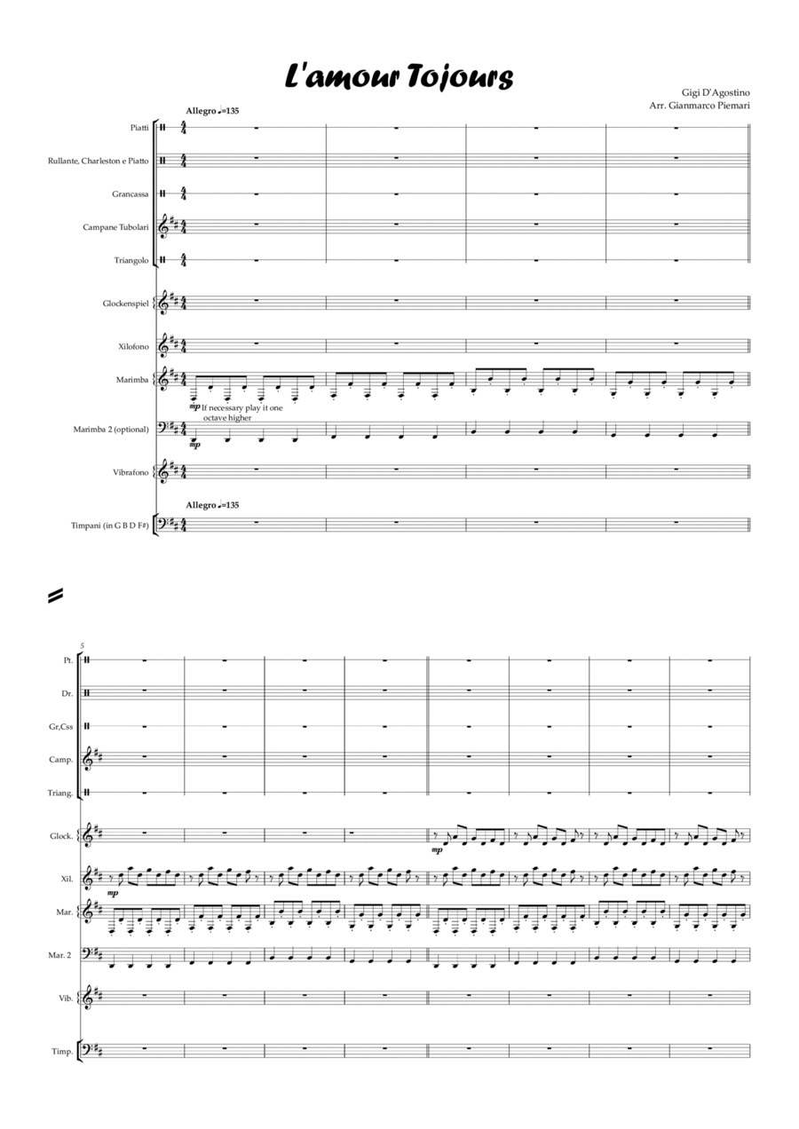 In My Mind (Dynoro Feat. Gigi D'agostino) Percussion Ensemble scores gallery preview page 1