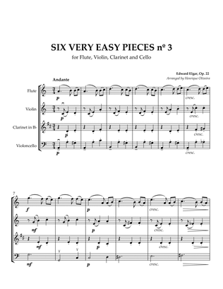 Six Very Easy Pieces nº 3 (Andante) - For Flute, Violin, Clarinet and Cello