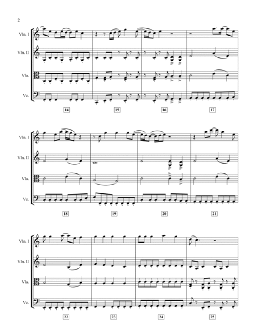 Walking On Broken Glass String Quartet scores gallery preview page 2