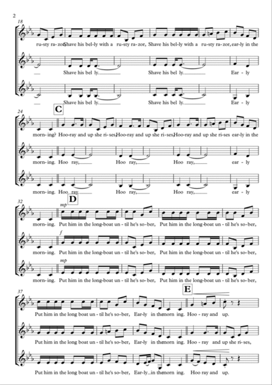 What Shall We Do With The Drunken Sailor SSA scores gallery preview page 2