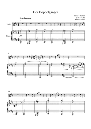 Book cover for Der Doppelgänger - Franz Schubert - Viola Solo