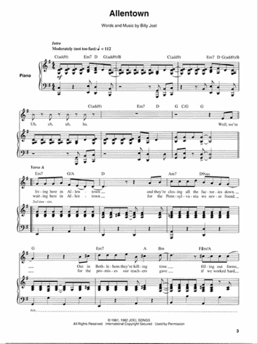 The Billy Joel Keyboard Book Piano scores gallery preview page 3