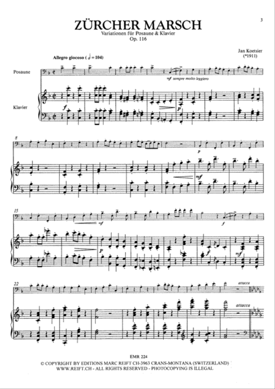 Zurcher Marsch Piano Accompaniment scores gallery preview page 3