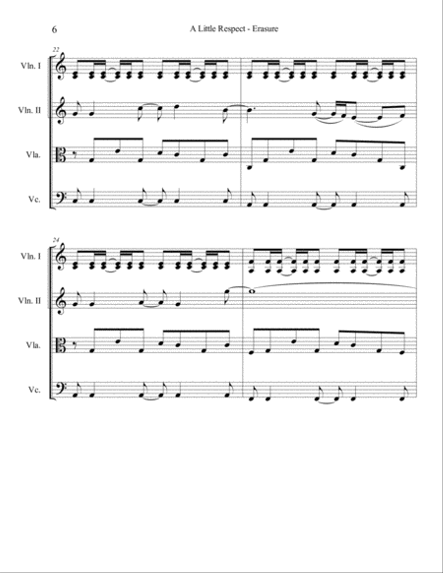 A Little Respect String Quartet scores gallery preview page 6