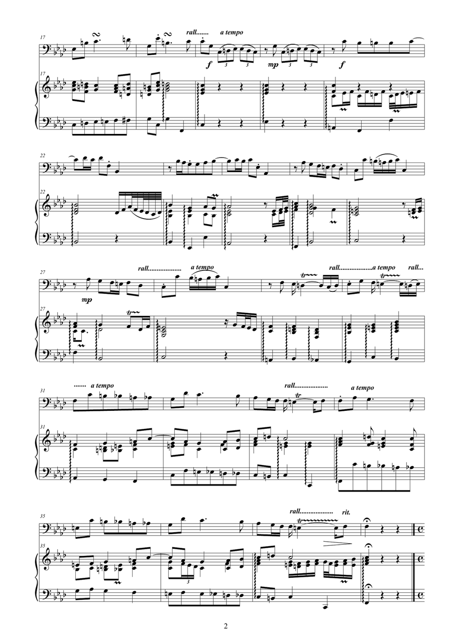 Telemann - Bassoon Sonata in F minor TWV 41f1 for Bassoon and Cembalo (or Piano) Bassoon scores gallery preview page 2