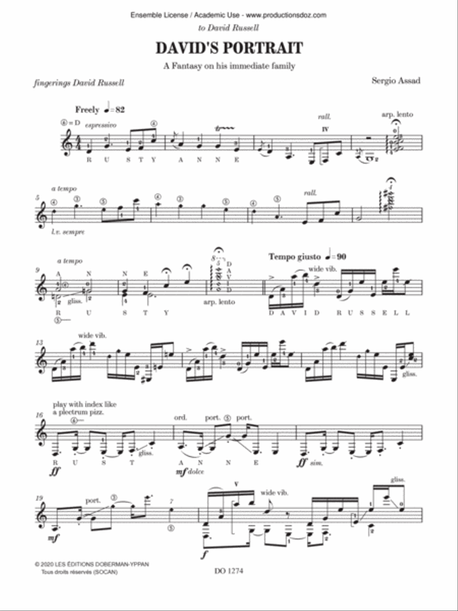 David's Portrait David's Portrait Classical Guitar scores gallery preview page 3