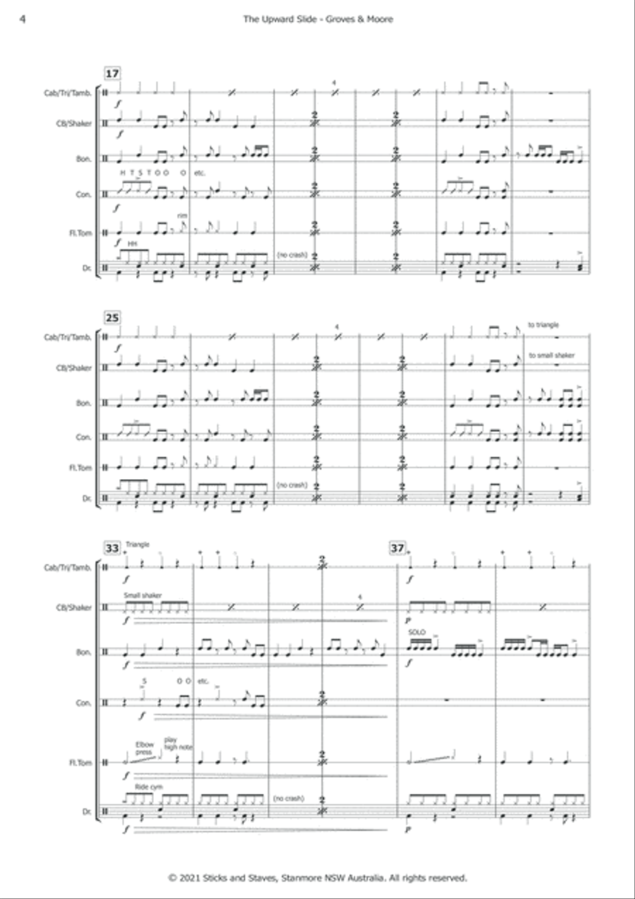 The Upward Slide Percussion Ensemble scores gallery preview page 5