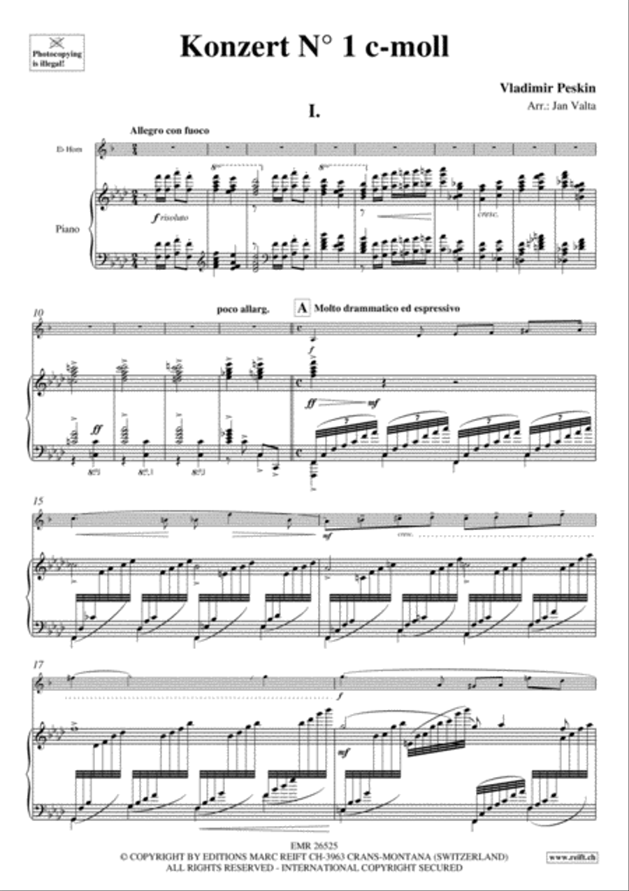 Konzert No. 1 c-moll Horn scores gallery preview page 3