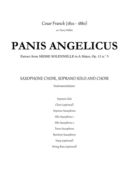 Saxophone Choir: César Franck _ Panis Angelicus image number null