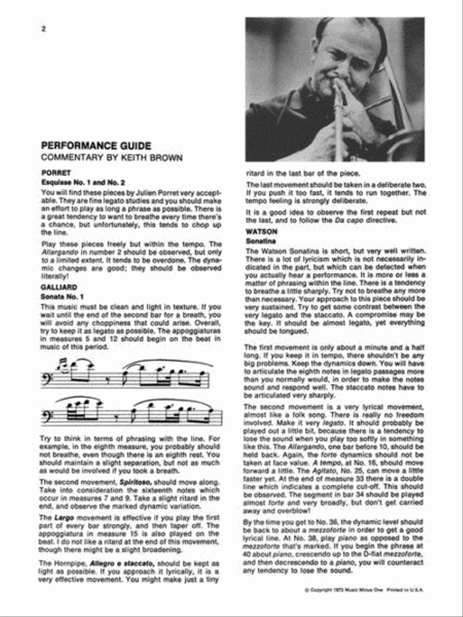 Music for Trombone & Piano – Advanced Level Volume 1