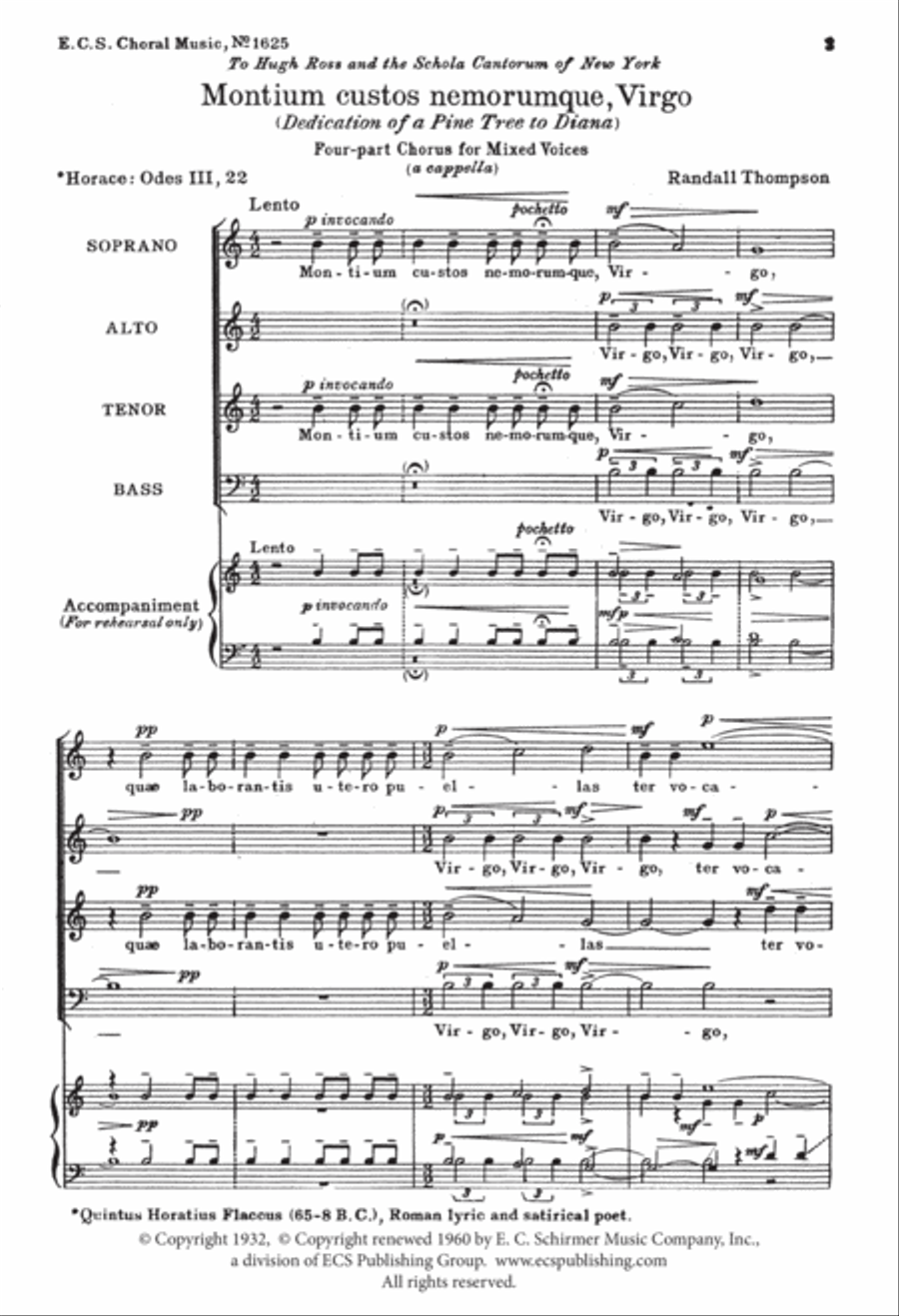 Montium custos nemorumque, Virgo 4-Part scores gallery preview page 3