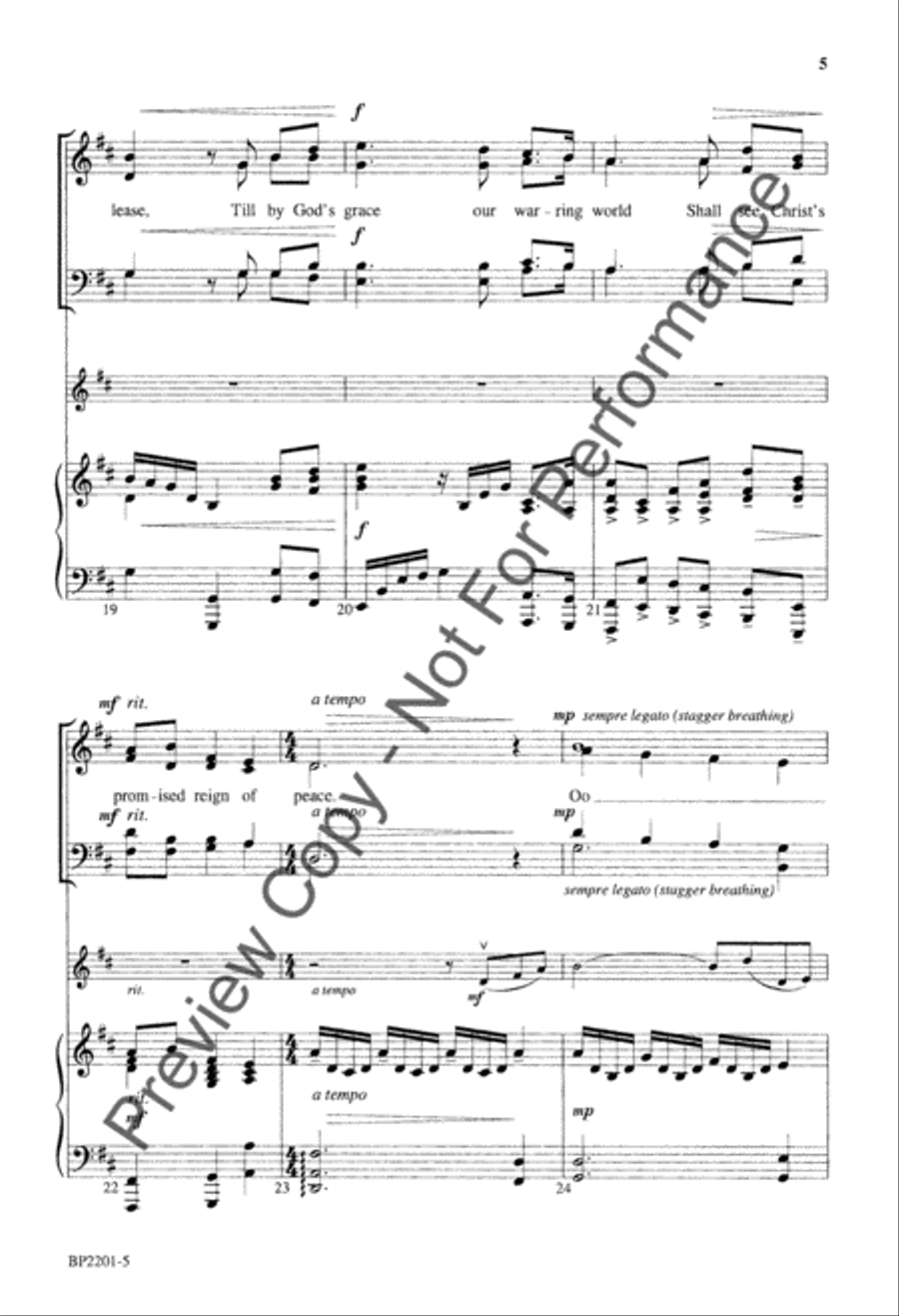 O Day of Peace That Dimly Shines 4-Part scores gallery preview page 6