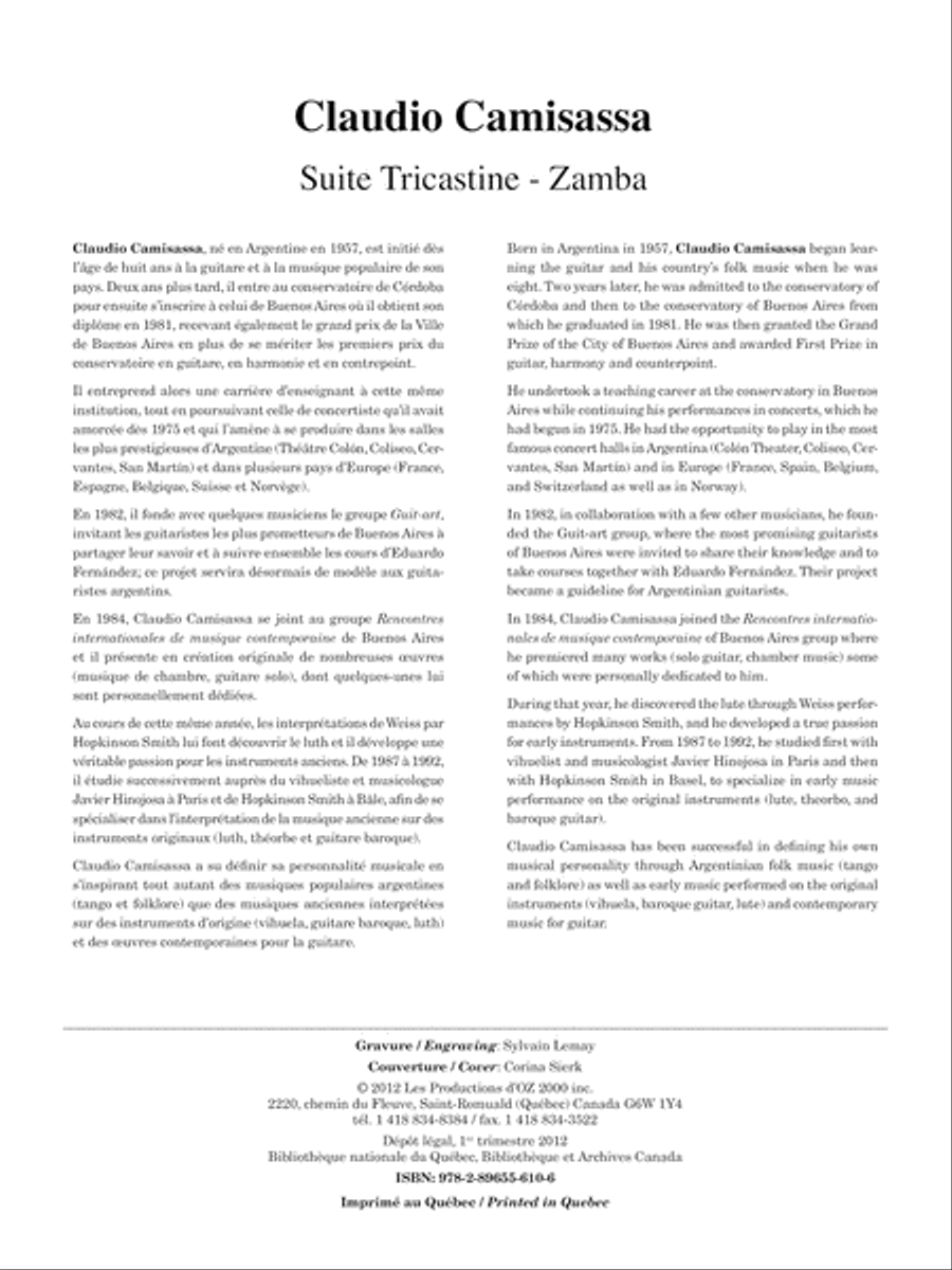 Suite Tricastine - Zamba Guitar Ensemble scores gallery preview page 2