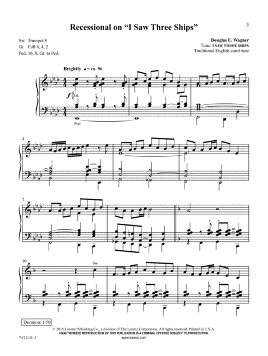 Three Festive Christmas Postludes Organ Solo scores gallery preview page 2