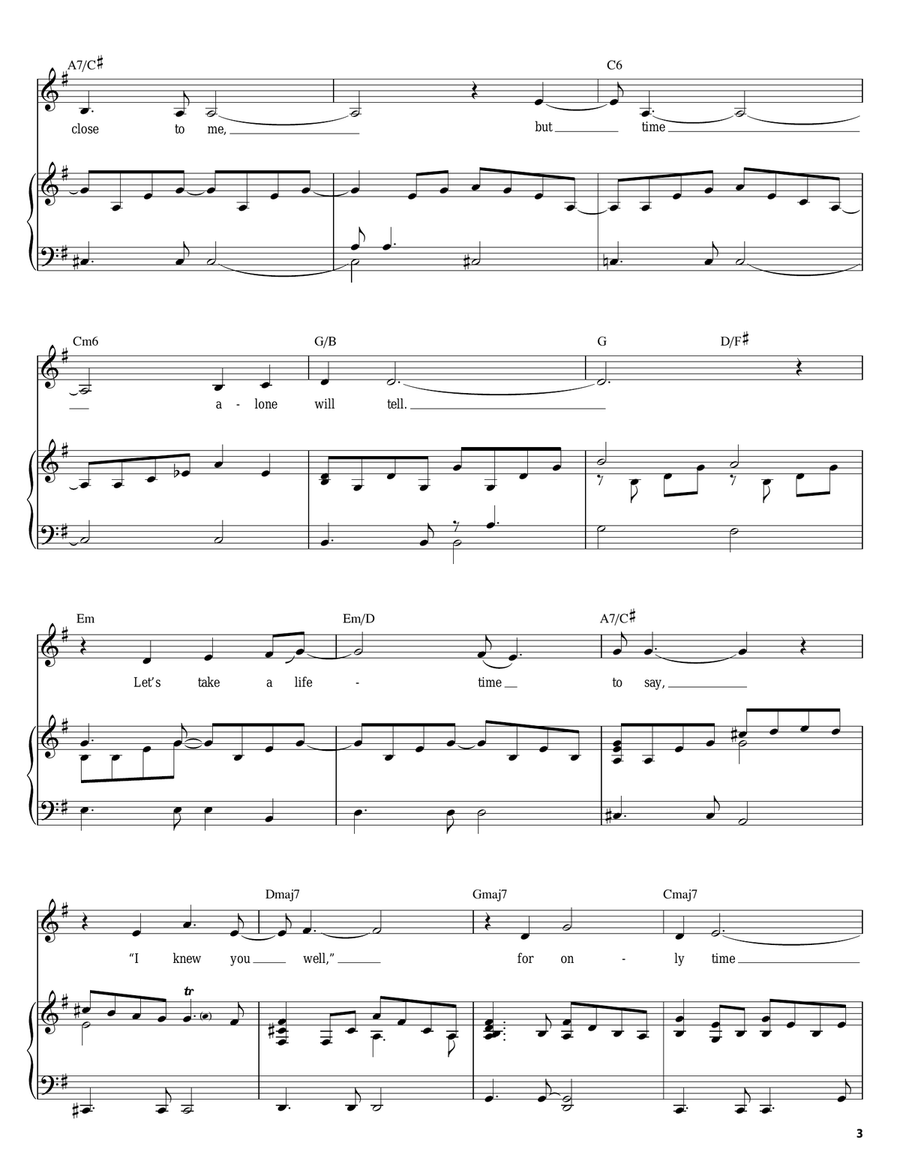 For All We Know Piano, Vocal scores gallery preview page 3