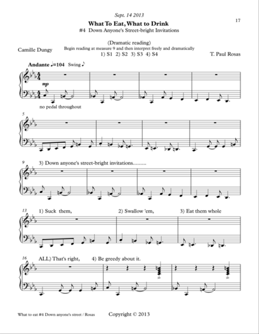 What to Eat, What to Drink #4 The Song is Drink Choir scores gallery preview page 1