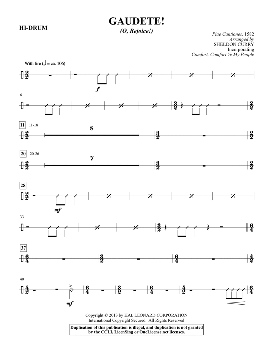 Gaudete! (O, Rejoice!) - Percussion 5 Choir scores gallery preview page 1