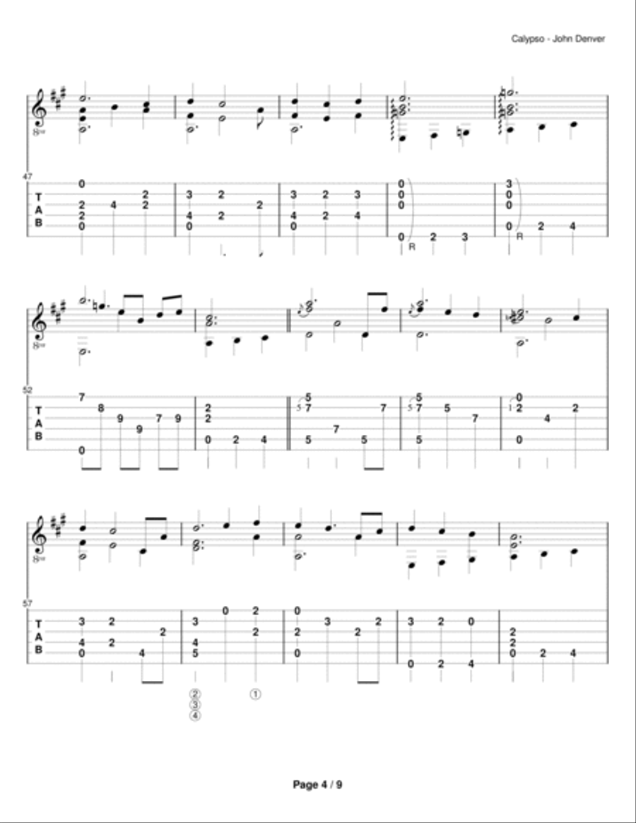 Calypso Acoustic Guitar scores gallery preview page 4