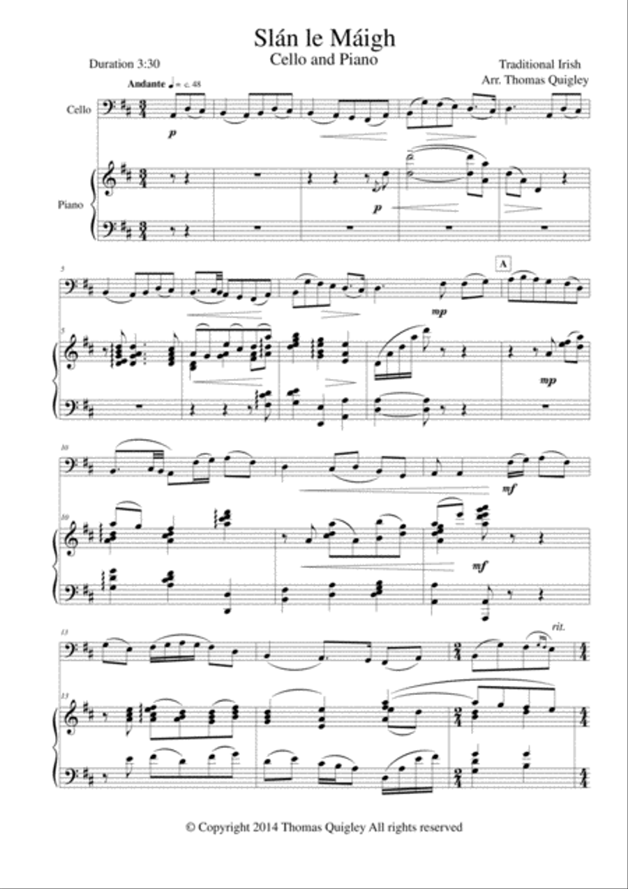 Slán le Máigh Piano scores gallery preview page 1