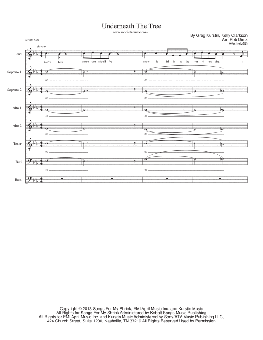 Underneath The Tree Divisi scores gallery preview page 1