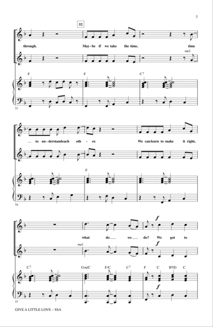 Give A Little Love SSA scores gallery preview page 6