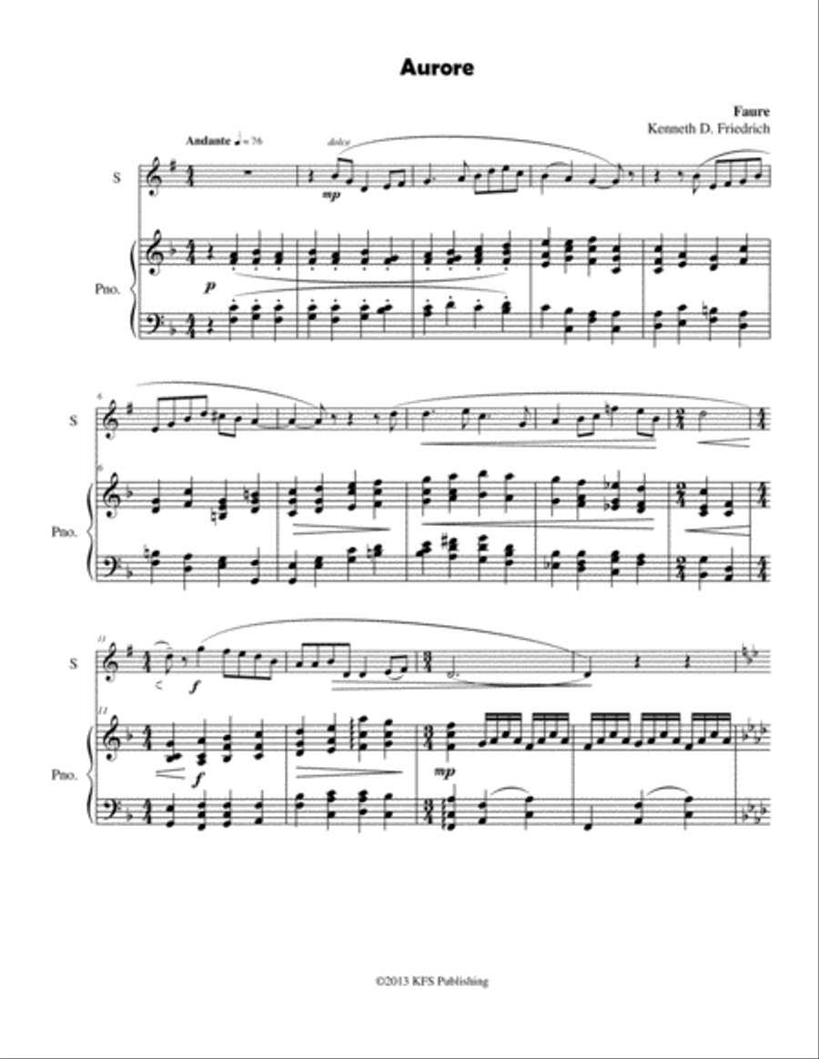 Seven Faure Art Songs Seven Faure Art Songs Trumpet Solo scores gallery preview page 5