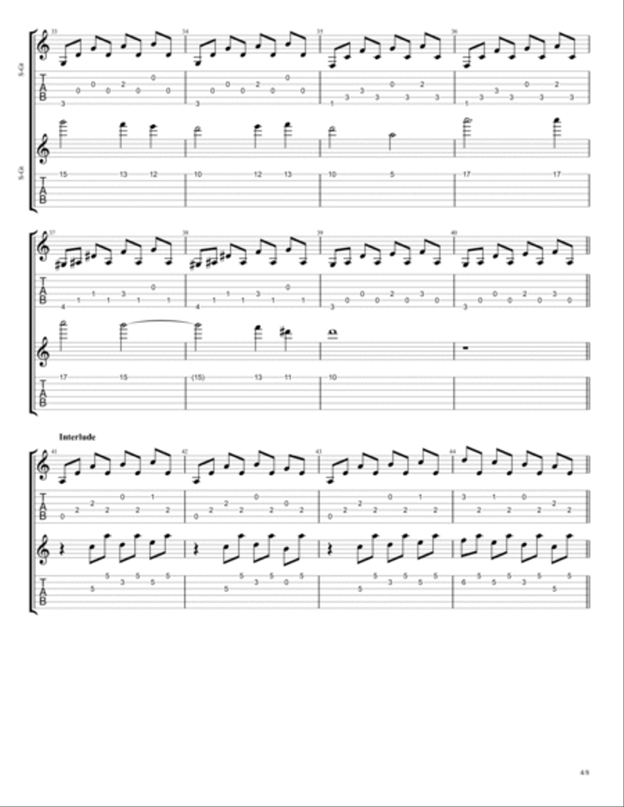 Braveheart - Main Title Braveheart - Main Title Guitar Tablature scores gallery preview page 5