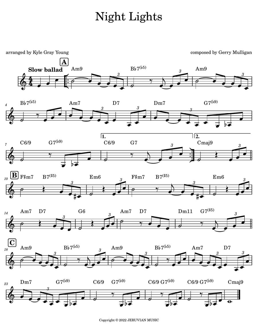 Night Lights Piano scores gallery preview page 1